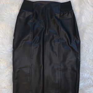 Soft faux leather pencil skirt
